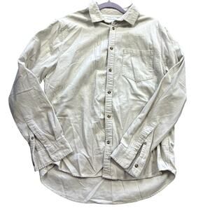 Cotton On Garments Men's Ivory Corduroy Button Down Top Medium